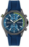Buy Shop Hugo Boss Globetrotter Blue Dial Blue Silicone Strap Watch for Men - 1513821 USA Online