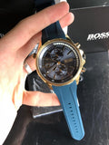 Buy Shop Hugo Boss Globetrotter Blue Dial Blue Silicone Strap Watch for Men - 1513822 USA Online