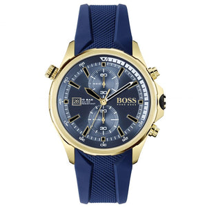 Buy Shop Hugo Boss Globetrotter Blue Dial Blue Silicone Strap Watch for Men - 1513822 USA Online