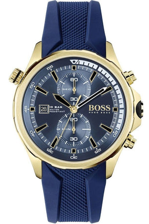 Buy Shop Hugo Boss Globetrotter Blue Dial Blue Silicone Strap Watch for Men - 1513822 USA Online