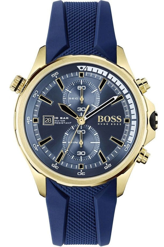 Buy Shop Hugo Boss Globetrotter Blue Dial Blue Silicone Strap Watch for Men - 1513822 USA Online
