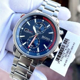 Buy Shop Hugo Boss Globetrotter Blue Dial Silver Steel Strap Watch for Men - 1513823 USA Online
