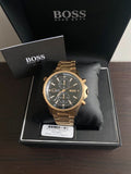 Buy Shop Hugo Boss Globetrotter Chronograph Black Dial Gold Steel Strap Watch for Men - 1513932 USA Online