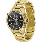 Buy Shop Hugo Boss Globetrotter Chronograph Black Dial Gold Steel Strap Watch for Men - 1513932 USA Online