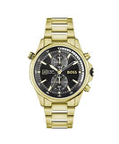 Buy Shop Hugo Boss Globetrotter Chronograph Black Dial Gold Steel Strap Watch for Men - 1513932 USA Online