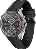 Buy Shop Hugo Boss Globetrotter Grey Dial Black Silicone Strap Watch for Men - 1513931 USA Online