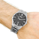 Buy Shop Hugo Boss Governer Black Dial Silver Steel Strap Watch for Men - 1513488 USA Online