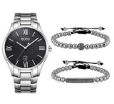 Buy Shop Hugo Boss Governer Black Dial Silver Steel Strap Watch for Men - 1513488 USA Online