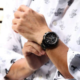 Buy Shop Hugo Boss Grand Prix Black Dial Black Leather Strap Watch for Men - 1513474 USA Online