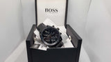 Buy Shop Hugo Boss Grand Prix Black Dial Black Leather Strap Watch for Men - 1513474 USA Online