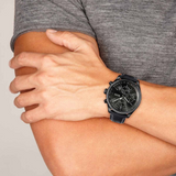 Buy Shop Hugo Boss Grand Prix Black Dial Black Leather Strap Watch for Men - 1513474 USA Online