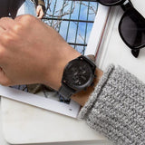 Buy Shop Hugo Boss Grand Prix Black Dial Black Leather Strap Watch for Men - 1513474 USA Online