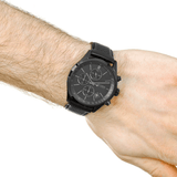 Buy Shop Hugo Boss Grand Prix Black Dial Black Leather Strap Watch for Men - 1513474 USA Online