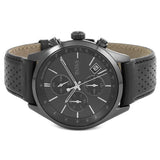 Buy Shop Hugo Boss Grand Prix Black Dial Black Leather Strap Watch for Men - 1513474 USA Online