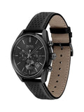 Buy Shop Hugo Boss Grand Prix Black Dial Black Leather Strap Watch for Men - 1513474 USA Online