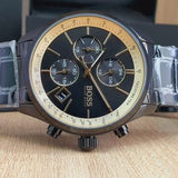 Buy Shop Hugo Boss Grand Prix Black Dial Black Steel Strap Watch for Men - 1513578 USA Online