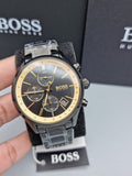Buy Shop Hugo Boss Grand Prix Black Dial Black Steel Strap Watch for Men - 1513578 USA Online