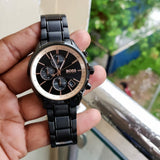 Buy Shop Hugo Boss Grand Prix Black Dial Black Steel Strap Watch for Men - 1513578 USA Online