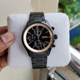 Buy Shop Hugo Boss Grand Prix Black Dial Black Steel Strap Watch for Men - 1513578 USA Online