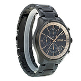 Buy Shop Hugo Boss Grand Prix Black Dial Black Steel Strap Watch for Men - 1513578 USA Online