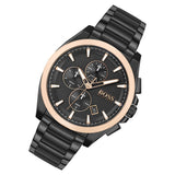 Buy Shop Hugo Boss Grand Prix Black Dial Black Steel Strap Watch for Men - 1513578 USA Online