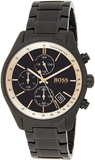 Buy Shop Hugo Boss Grand Prix Black Dial Black Steel Strap Watch for Men - 1513578 USA Online