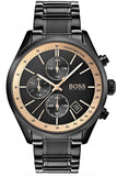 Buy Shop Hugo Boss Grand Prix Black Dial Black Steel Strap Watch for Men - 1513578 USA Online