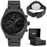 Buy Shop Hugo Boss Grand Prix Black Dial Black Steel Strap Watch for Men - 1513676 USA Online