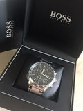 Buy Shop Hugo Boss Grand Prix Black Dial Silver Steel Strap Watch for Men - 1513477 USA Online