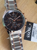 Buy Shop Hugo Boss Grand Prix Black Dial Silver Steel Strap Watch for Men - 1513477 USA Online