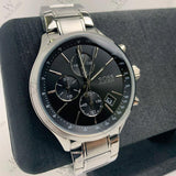 Buy Shop Hugo Boss Grand Prix Black Dial Silver Steel Strap Watch for Men - 1513477 USA Online
