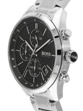 Buy Shop Hugo Boss Grand Prix Black Dial Silver Steel Strap Watch for Men - 1513477 USA Online