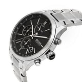 Buy Shop Hugo Boss Grand Prix Black Dial Silver Steel Strap Watch for Men - 1513477 USA Online