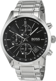 Buy Shop Hugo Boss Grand Prix Black Dial Silver Steel Strap Watch for Men - 1513477 USA Online