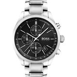 Buy Shop Hugo Boss Grand Prix Black Dial Silver Steel Strap Watch for Men - 1513477 USA Online