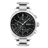 Buy Shop Hugo Boss Grand Prix Black Dial Silver Steel Strap Watch for Men - 1513477 USA Online