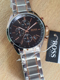 Buy Shop Hugo Boss Grand Prix Black Dial Two Tone Steel Strap Watch for Men - 1513473 USA Online