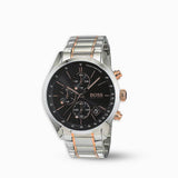 Buy Shop Hugo Boss Grand Prix Black Dial Two Tone Steel Strap Watch for Men - 1513473 USA Online