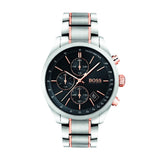 Buy Shop Hugo Boss Grand Prix Black Dial Two Tone Steel Strap Watch for Men - 1513473 USA Online