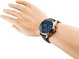 Buy Shop Hugo Boss Grand Prix Blue Dial Brown Leather Strap Watch for Men - 1513604 USA Online