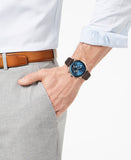 Buy Shop Hugo Boss Grand Prix Blue Dial Brown Leather Strap Watch for Men - 1513604 USA Online
