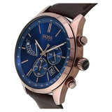 Buy Shop Hugo Boss Grand Prix Blue Dial Brown Leather Strap Watch for Men - 1513604 USA Online
