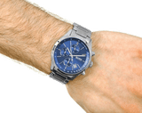 Buy Shop Hugo Boss Grand Prix Blue Dial Silver Steel Strap Watch for Men - 1513478 USA Online