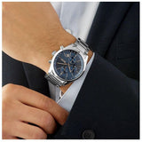 Buy Shop Hugo Boss Grand Prix Blue Dial Silver Steel Strap Watch for Men - 1513478 USA Online