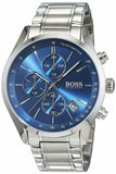 Buy Shop Hugo Boss Grand Prix Blue Dial Silver Steel Strap Watch for Men - 1513478 USA Online