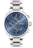Buy Shop Hugo Boss Grand Prix Blue Dial Silver Steel Strap Watch for Men - 1513478 USA Online