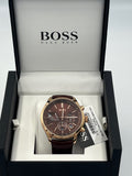 Buy Shop Hugo Boss Grand Prix Brown Dial Brown Leather Strap Watch for Men - 1513605 USA Online