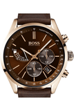 Buy Shop Hugo Boss Grand Prix Brown Dial Brown Leather Strap Watch for Men - 1513605 USA Online