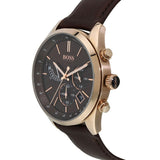Buy Shop Hugo Boss Grand Prix Brown Dial Brown Leather Strap Watch for Men - 1513605 USA Online