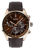 Buy Shop Hugo Boss Grand Prix Brown Dial Brown Leather Strap Watch for Men - 1513605 USA Online